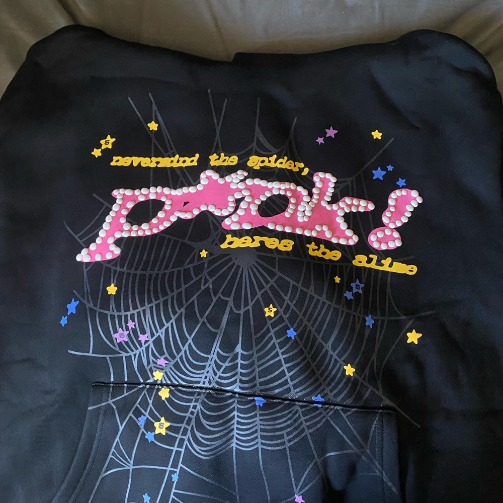 Sp5der p*nk hoodie black